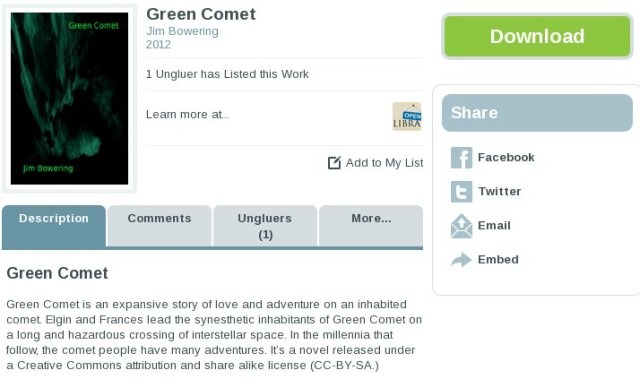 Green Comet's Unglue.it page